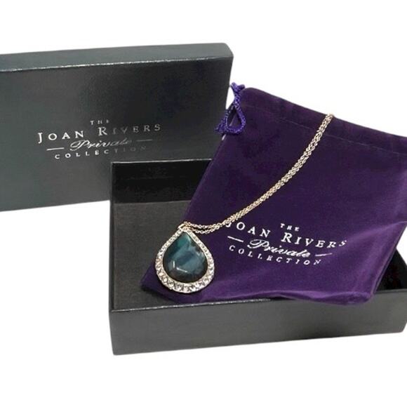 NEW Joan Rivers Private Collection Teardrop Mother of Pearl Necklace, Gold Tone, - Picture 1 of 10